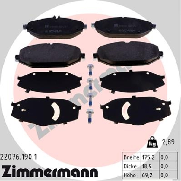Zimmermann Bremsbeläge für MERCEDES-BENZ E-KLASSE (W213) vorne