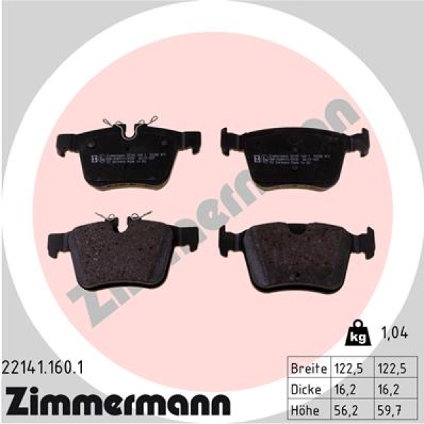 Zimmermann Brake pads for LAND ROVER DISCOVERY SPORT (L550) rear