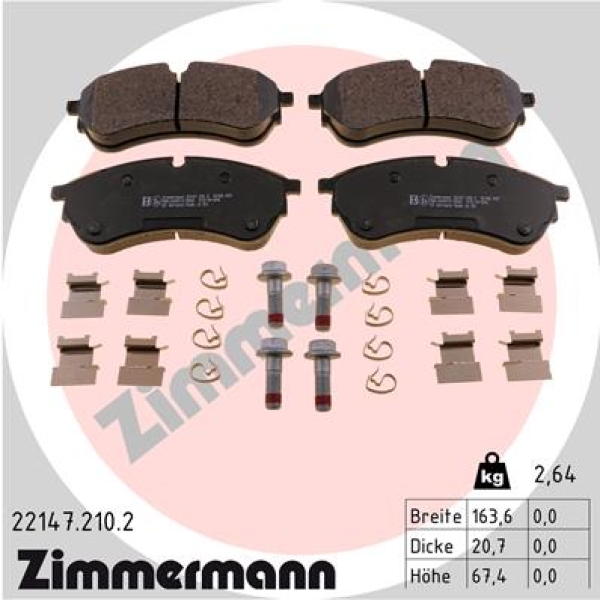 Zimmermann Bremsbeläge für MAN TGE Pritsche/Fahrgestell (UZ_) vorne/hinten