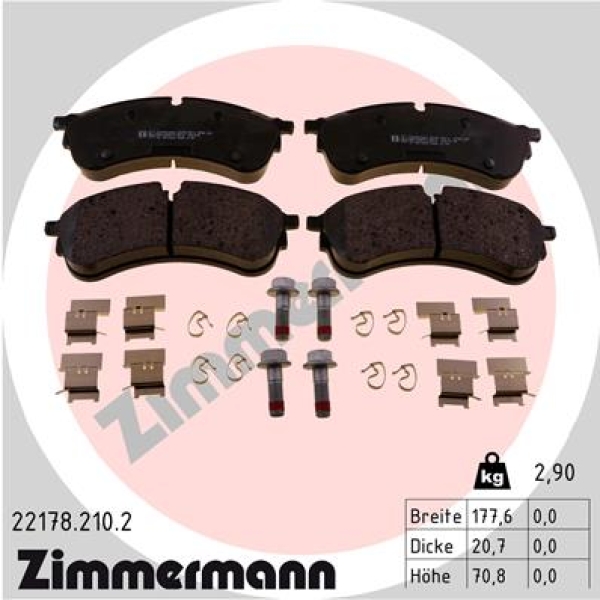 Zimmermann Brake pads for VW CRAFTER Kasten (SY_, SX_) front