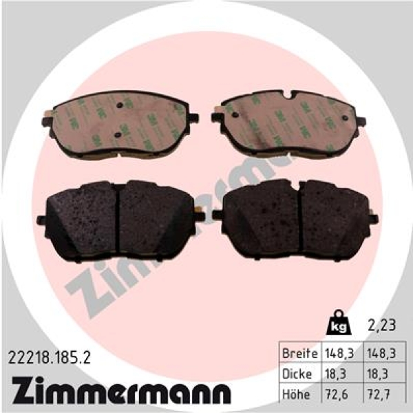 Zimmermann Brake pads for PEUGEOT 508 II (F3_, FB_, FH_) front