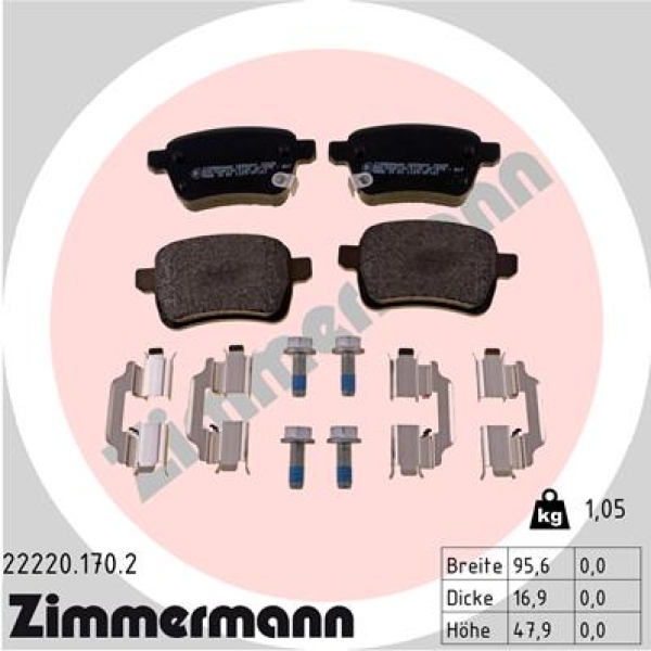 Zimmermann Brake pads for OPEL ADAM (M13) rear