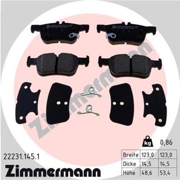 Zimmermann Brake pads for FORD MONDEO V Turnier (CF) rear