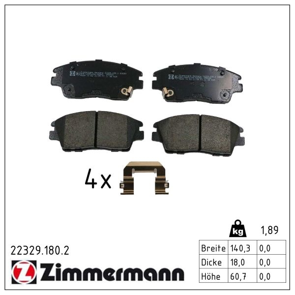 Zimmermann Brake pads for HYUNDAI TUCSON (TL, TLE) front