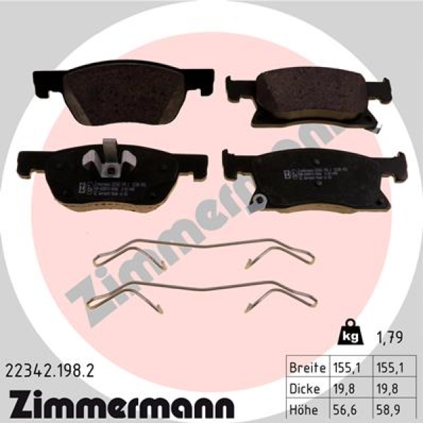 Zimmermann Brake pads for OPEL ASTRA K (B16) front