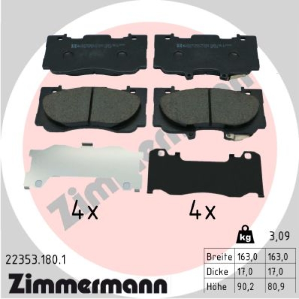 Zimmermann Brake pads for FORD USA MUSTANG Coupe front