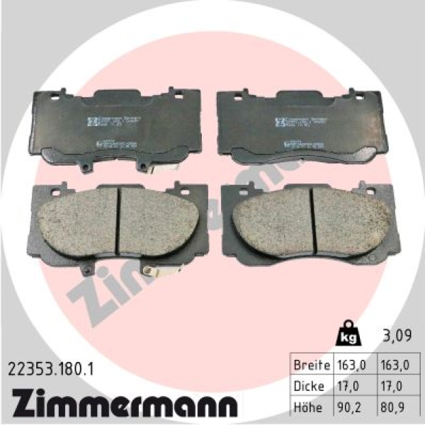 Zimmermann Brake pads for FORD USA MUSTANG Coupe front