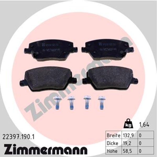 Zimmermann Brake pads for FIAT TIPO Schrägheck (356_) front