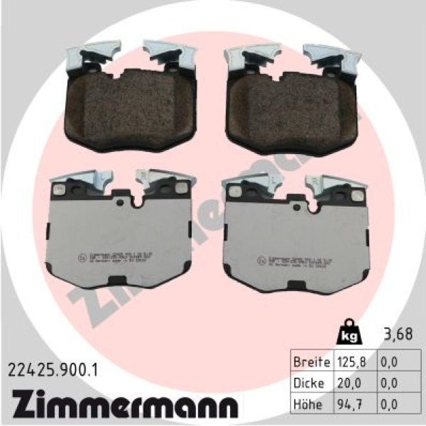 Zimmermann Brake pads for BMW 3 Touring Van (G21) front