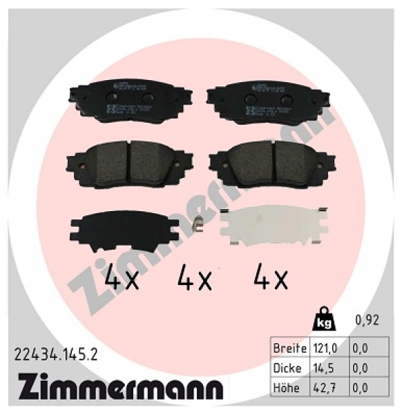 Zimmermann Brake pads for LEXUS UX (_AA1_, _AH1_, _MA1_) rear