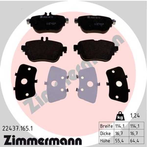 Zimmermann Brake pads for MERCEDES-BENZ E-KLASSE Coupe (C238) rear