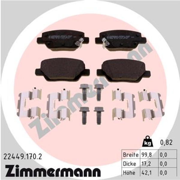 Zimmermann Bremsbeläge für FIAT TIPO Stufenheck (356_) hinten