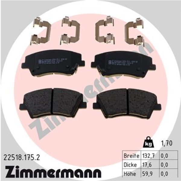 Zimmermann Brake pads for KIA NIRO (DE) front