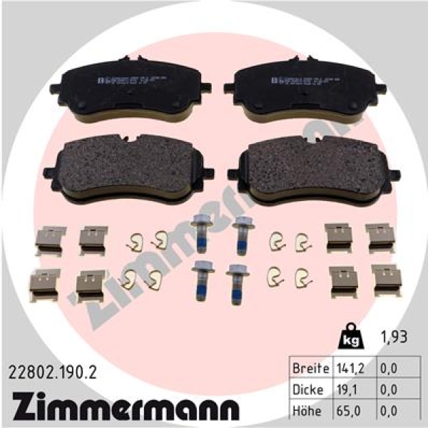 Zimmermann Bremsbeläge für VW AMAROK (2HA, 2HB, S1B, S6B, S7A, S7B) hinten