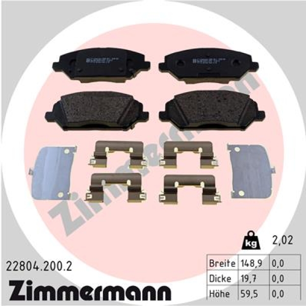Zimmermann Brake pads for HYUNDAI i30 FASTBACK (PDE, PDEN) front