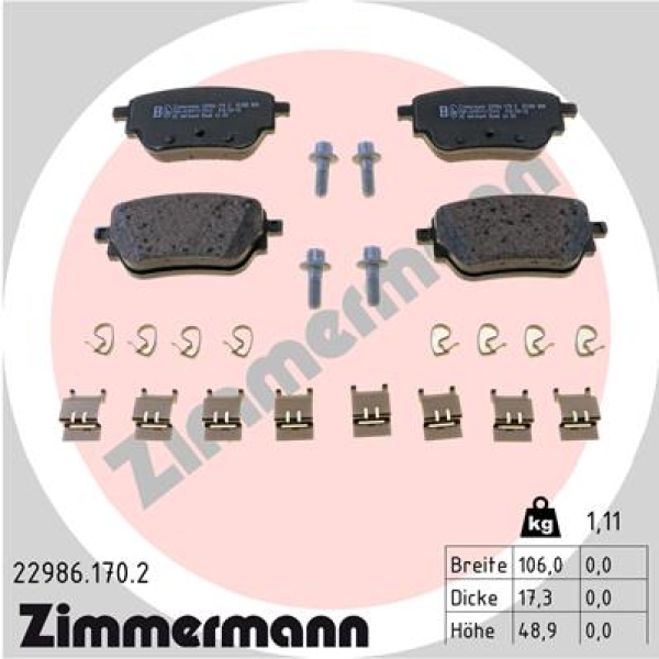 Zimmermann Brake pads for MERCEDES-BENZ GLB (X247) rear