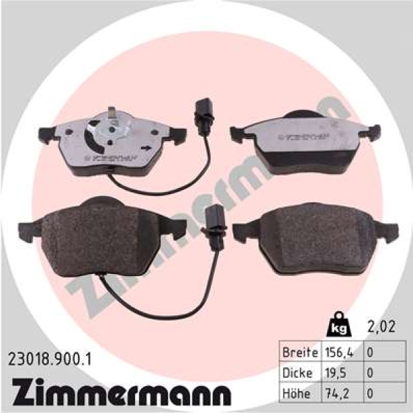 Zimmermann rd:z Brake pads for AUDI A6 Avant (4B5, C5) front