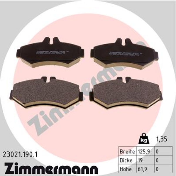 Zimmermann Brake pads for PUCH G-MODELL (W 460) rear