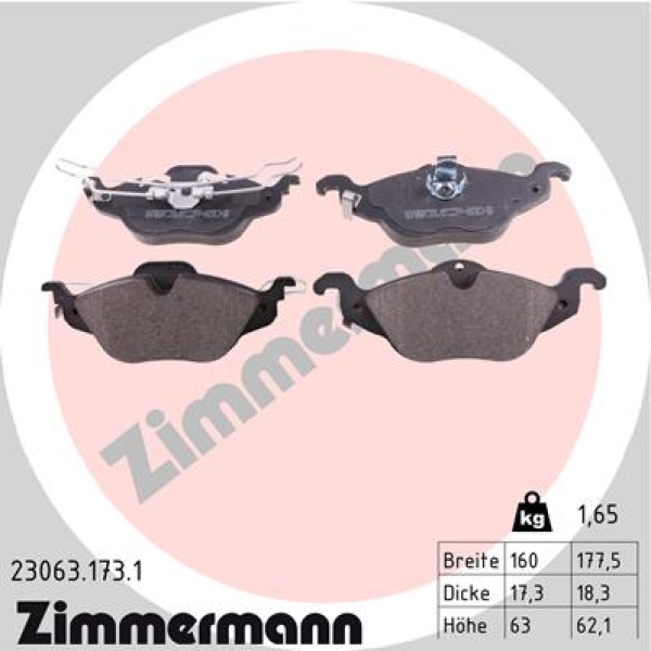 Zimmermann Brake pads for OPEL ASTRA G Caravan (T98) front