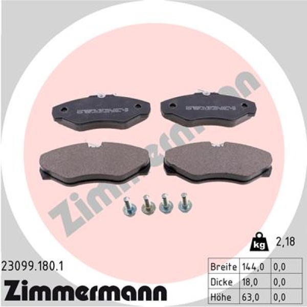 Zimmermann Brake pads for NISSAN PRIMASTAR Bus (X83) front