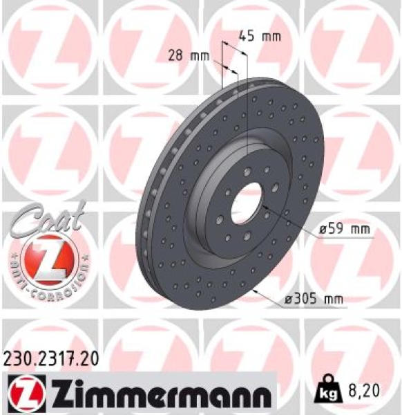 Zimmermann Brake Disc for ABARTH 500 / 595 / 695 front