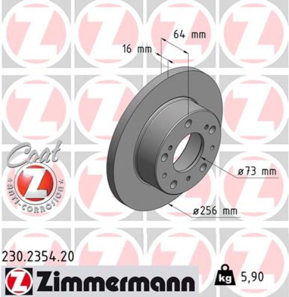 Zimmermann Brake Disc for PEUGEOT J5 Pritsche/Fahrgestell (280L) front