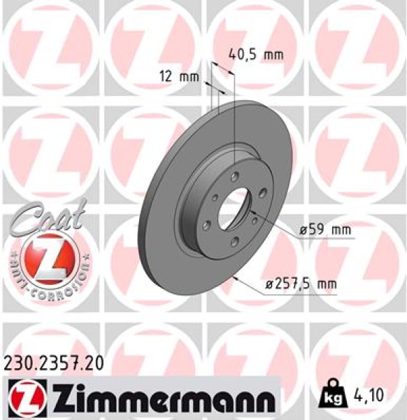 Zimmermann Brake Disc for LANCIA YPSILON (843_) front