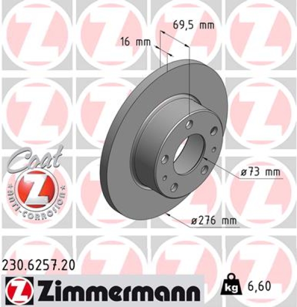 Zimmermann Brake Disc for IVECO DAILY III Kasten/Kombi rear