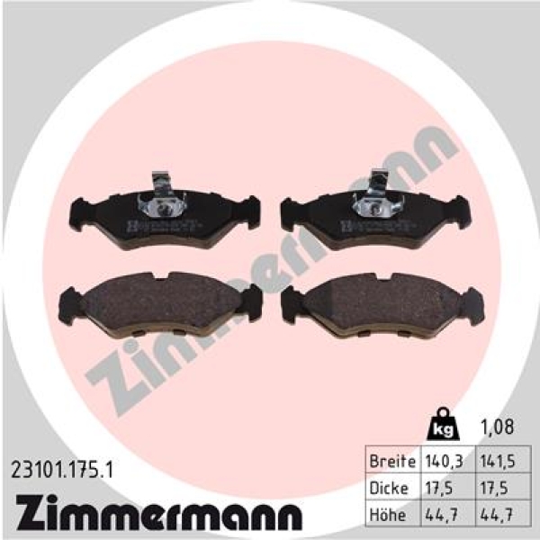 Zimmermann Bremsbeläge für FORD COURIER Kasten (F3L, F5L) vorne