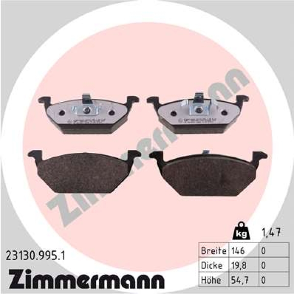Zimmermann rd:z Brake pads for AUDI A1 (8X1, 8XK) front