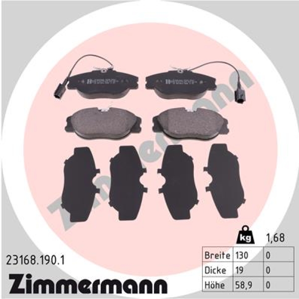 Zimmermann Brake pads for LANCIA DEDRA SW (835_) front