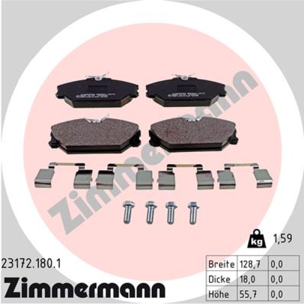 Zimmermann Brake pads for RENAULT MEGANE I Coach (DA0/1_) front