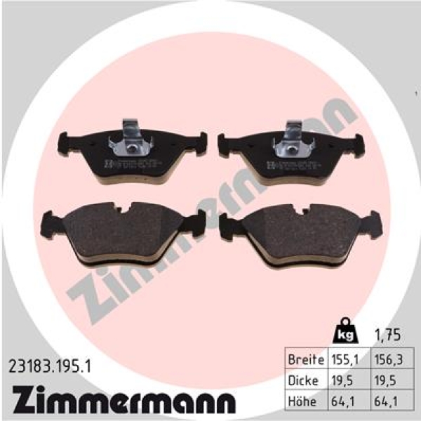 Zimmermann Bremsbeläge für BMW Z4 Coupe (E86) vorne