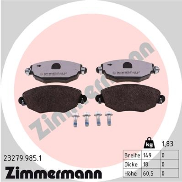 Zimmermann rd:z Brake pads for FORD MONDEO III Turnier (BWY) front