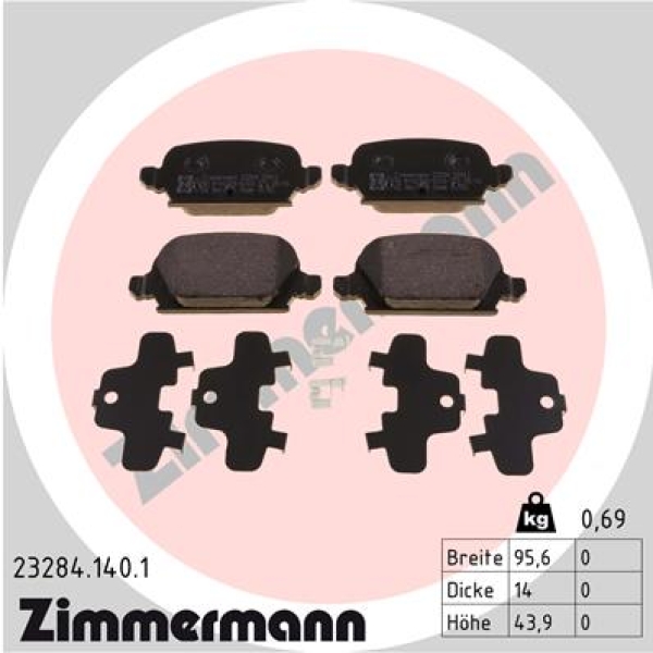 Zimmermann Brake pads for OPEL TIGRA TwinTop (X04) rear