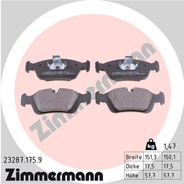 Zimmermann Bremsbeläge for BMW Z4 Roadster (E85) front