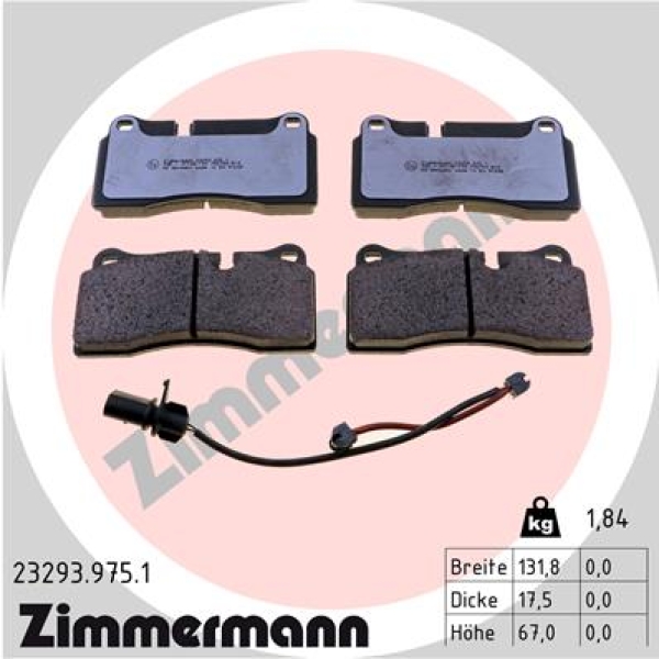 Zimmermann rd:z Brake pads for AUDI R8 (422, 423) rear
