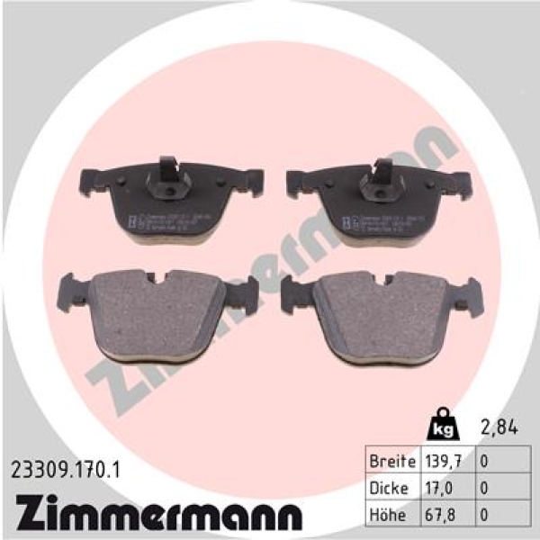 Zimmermann Brake pads for BENTLEY CONTINENTAL rear