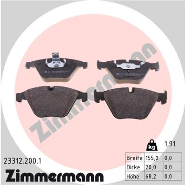 Zimmermann Bremsbeläge für BMW 3 Coupe (E92) vorne