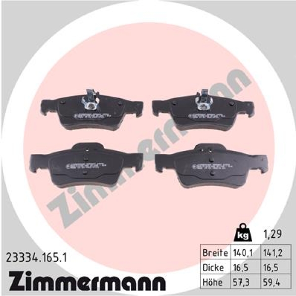 Zimmermann Brake pads for MERCEDES-BENZ E-KLASSE (W211) rear