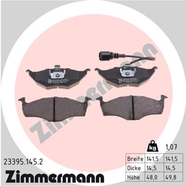 Zimmermann Bremsbeläge für AUDI A2 (8Z0) vorne