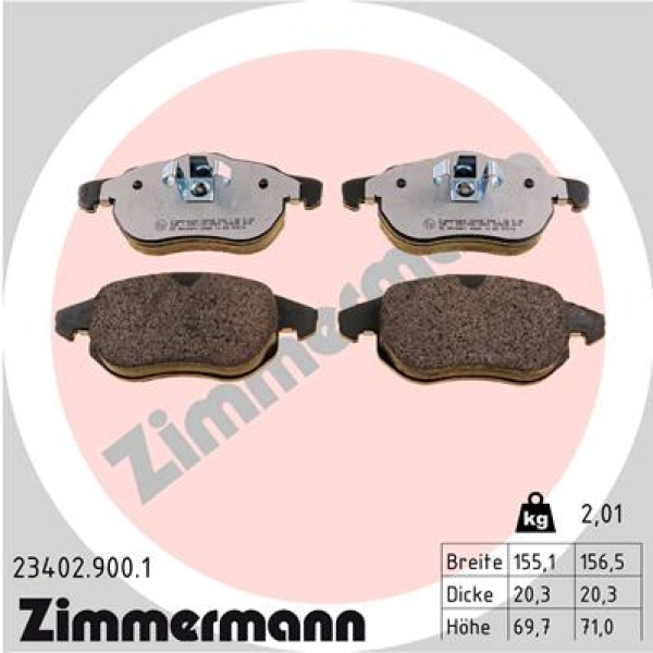 Zimmermann rd:z Brake pads for SAAB 9-3 (YS3F, E79, D79, D75) front
