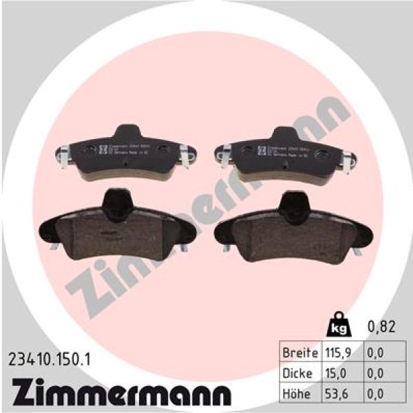 Zimmermann Brake pads for FORD MONDEO I Turnier (BNP) rear