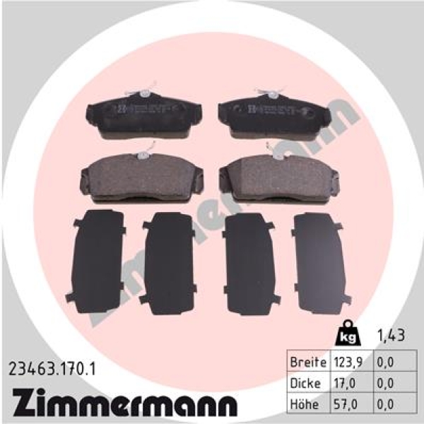 Zimmermann Brake pads for NISSAN ALMERA II Hatchback (N16) front