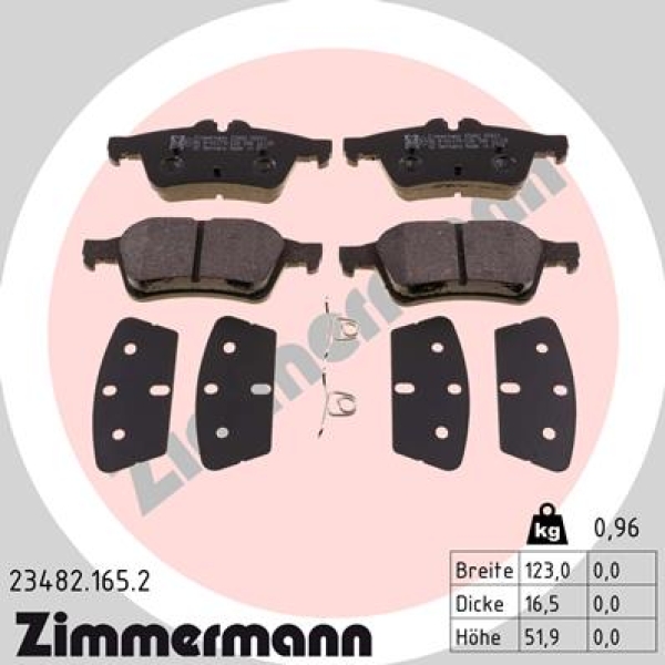 Zimmermann Brake pads for PEUGEOT 508 I (8D_) rear