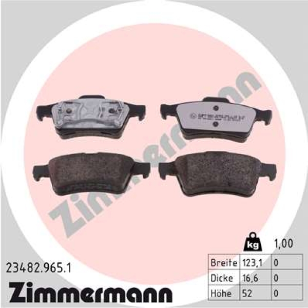Zimmermann rd:z Brake pads for RENAULT LAGUNA II (BG0/1_) rear