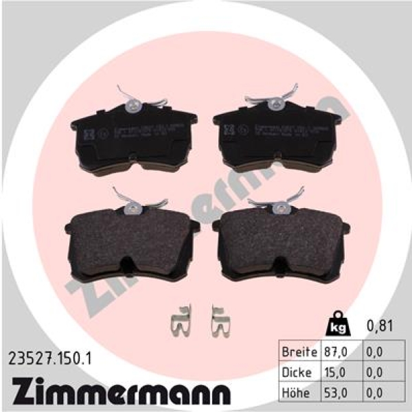 Zimmermann Brake pads for HONDA ACCORD VII (CL, CN) rear