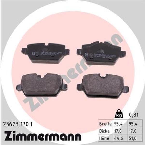 Zimmermann Brake pads for BMW 1 (E87) rear