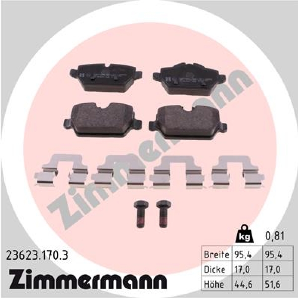 Zimmermann Bremsbeläge für MINI MINI COUNTRYMAN (R60) hinten