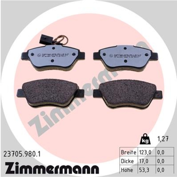 Zimmermann rd:z Bremsbeläge für FIAT LINEA (323_, 110_) vorne